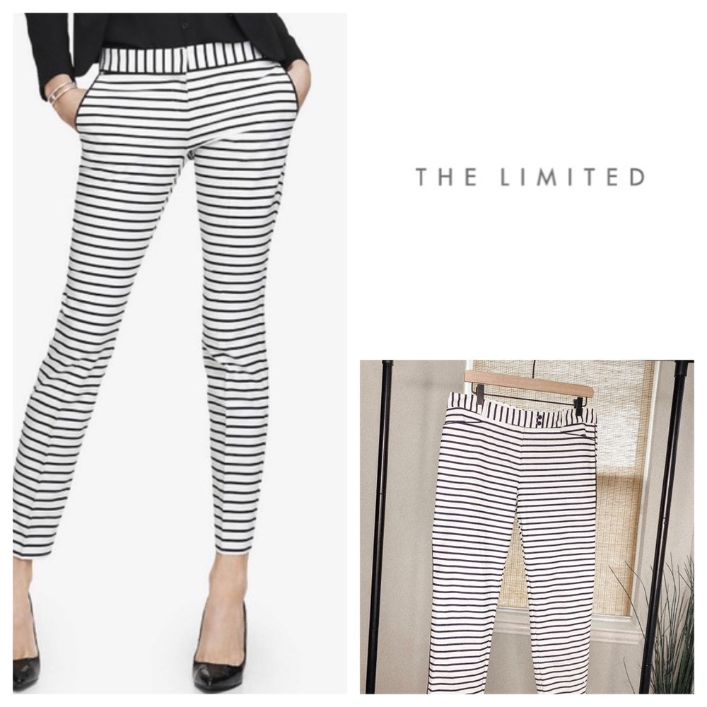 The Limited Dark Navy & White Striped Pants